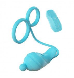 MizzZee - Top Bead Playful Bird Vibrating Ring Couple’s Dual-Vibe (Chargeable - Tiffany Blue)
